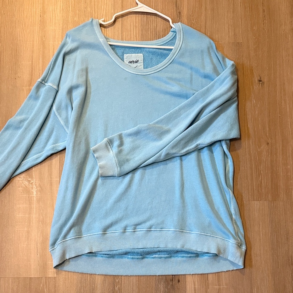 Aerie Light Blue Oversize Long Sleeve Top